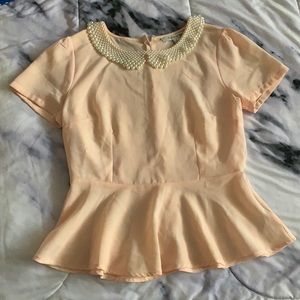 Blush peplum top